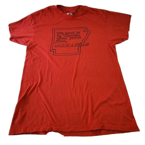 VINTAGE 80s Arkansas Graphic T-Shirt VTG - Picture 1 of 9
